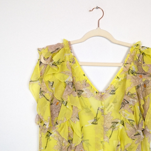 NWT Zadig & Voltaire Rivel Floral Print Chiffon Sheer Dress - Picture 4 of 9